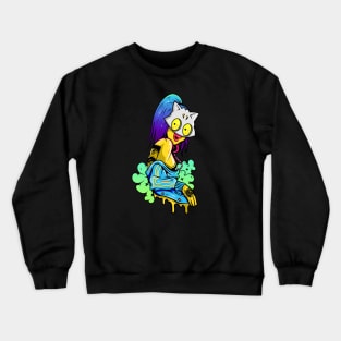 Cool cat lady illustration figure illustration Crewneck Sweatshirt